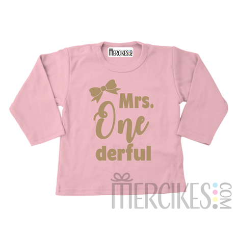 Shirt mrs onederful strikje - Lange mouw