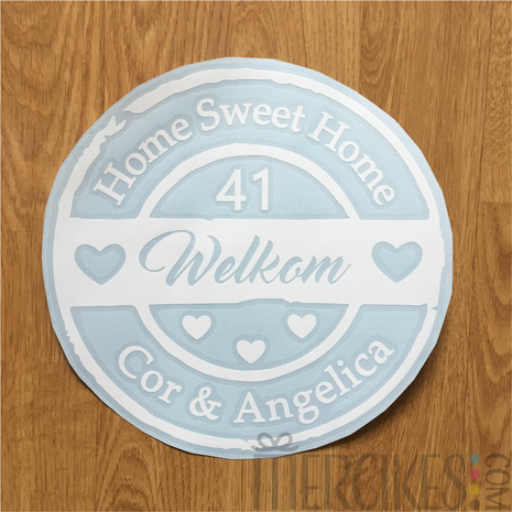 home sweet home voordeur sticker