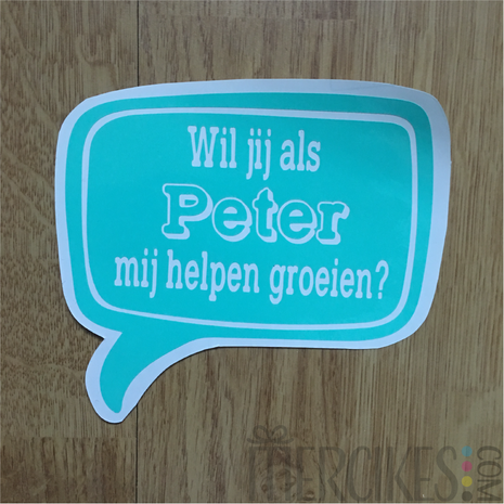 wil jij als meter peter mij helpen groeien, diy cadeau peter meter, losse sticker