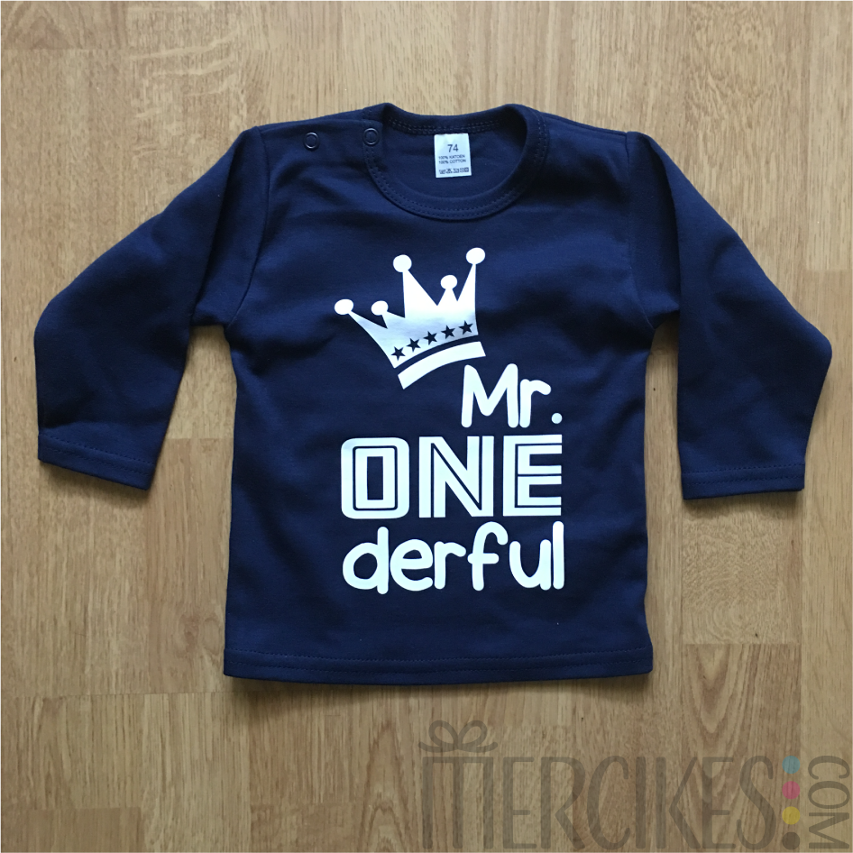 Verbazingwekkend Verjaardag Shirtje Eerste Verjaardag Mr. One derful - Mercikes UN-16