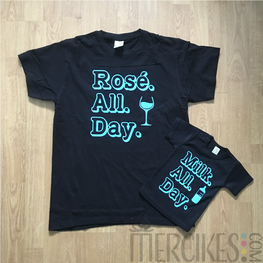 Rosé all Day, Milk all Day t-shirt Set