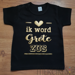 T-shirt Ik word Grote Zus Lijnen Hart