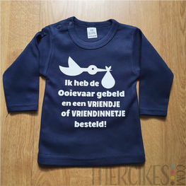 Shirtje Ik heb de Ooievaar gebeld! Vriendje - Vriendinnetje