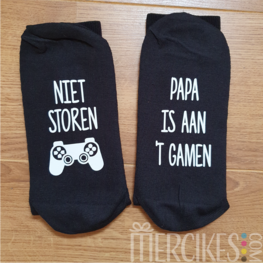 Papa is aan t gamen - sokken voor papa
