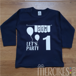 Shirt Verjaardag Let's Party - Lange mouw