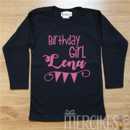 Verjaardag Shirtje Birthday Girl met Naam