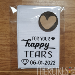 Zakdoek for your Happy Tears met Trouwdatum