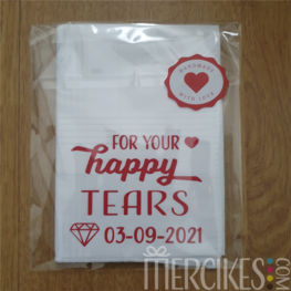 Zakdoek for your Happy Tears met Trouwdatum