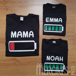 T-shirts Batterijlevel Mama