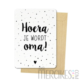 Ansichtkaart - Hoera je wordt oma!