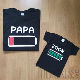 Shirts Batterij Papa/ zoon of Daddy/son