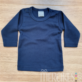 Effen shirtje lange mouw navy (t/m 104)