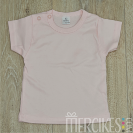 Babyshirtje korte mouw lichtroze (t/m 92)