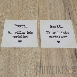 Losse sticker psstt iets vertellen - wit