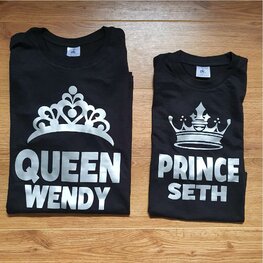 T-shirtset Mama Kind - Queen Prince / Princess met Naam