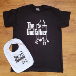 Set Godfather t-shirt en Godchild slabber