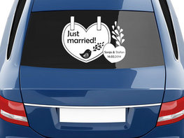 Just Married Autosticker met Naam