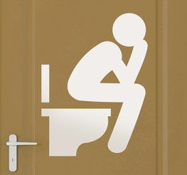 Toiletsticker Denker op de WC