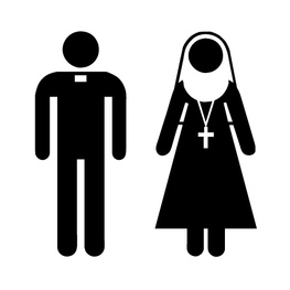 Toiletsticker Priester en Non