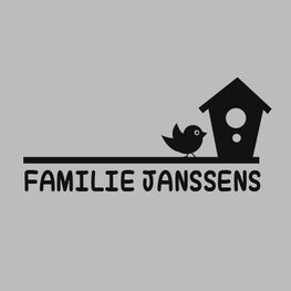 Deursticker Vogelhuisje Familienaam