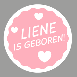 Geboortesticker Fullcolor Etiket Hartjes Meisje