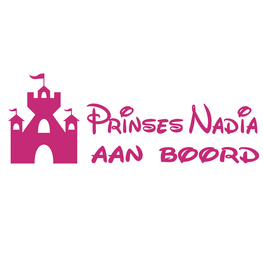 Auto sticker aan boord- Prinses met Naam Kasteel