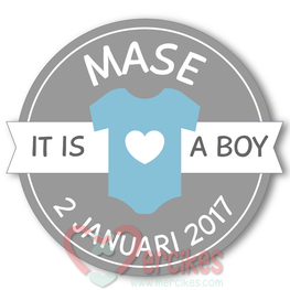 Sticker 6 cm Geboorte - It's a boy