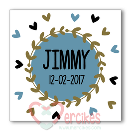 Sticker 6 cm Geboorte - Trend Jongen