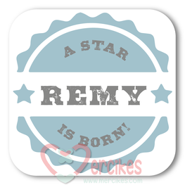 Sticker 6 cm Geboorte - a Star is Born Jongen