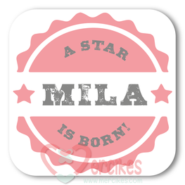 Sticker 6 cm Geboorte - a Star is Born Meisje