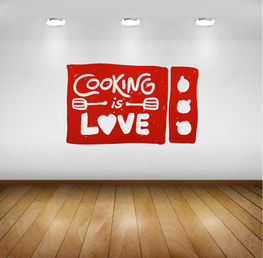 Muursticker - Keuken - Cooking is Love