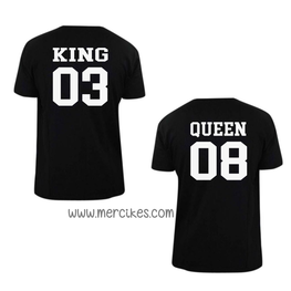 King en Queen Shirts met Rugnummer