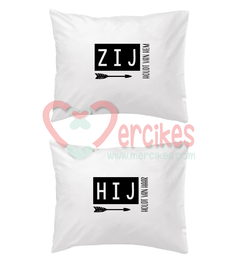 Set van 2 Kussenslopen Hij Zij