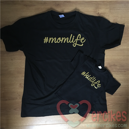 #Momlife en #Kidlife t-shirt Set