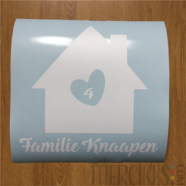 Deursticker Huis met Familienaam