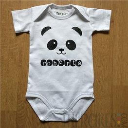 Romper / Body met Naam Panda