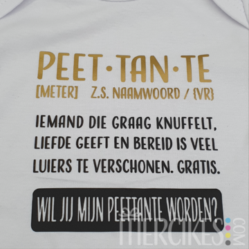 Romper Definitie Peettante - Wil jij mijn Peettante worden?