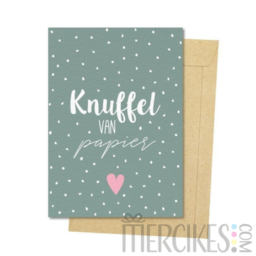 Ansichtkaart - Knuffel van papier