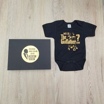 Cadeau Godmother / Godfather -  compleet zwart goud