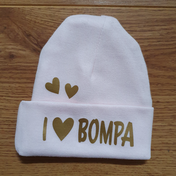 Babymutsje I love Bomma/Bompa